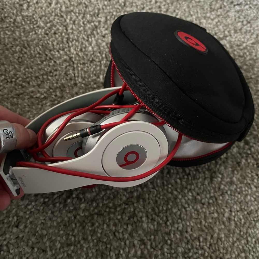 Beats by Dre White and Red Headphones